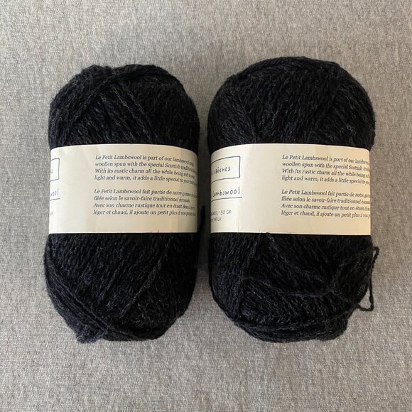 NWT Biches & Buches Le Petit Lambswool Colour Very Dark Grey Lot of 2 - Picture 2 of 6